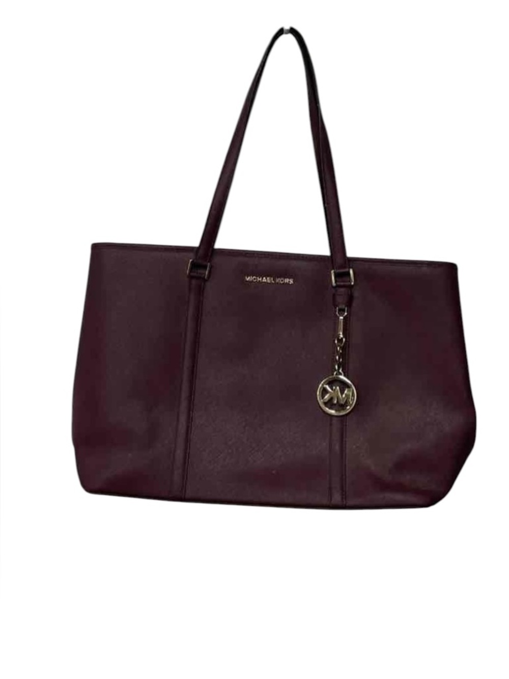 8672 Michael Kors Women's Burgundy Leather Tote Bag